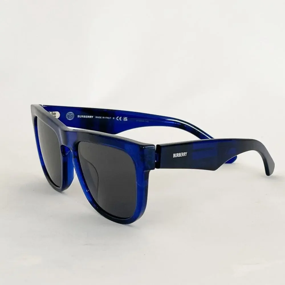 BURBERRY Blue Logo Print Square Acetate Sunglasses Unisex NWT - Picture 10 of 11